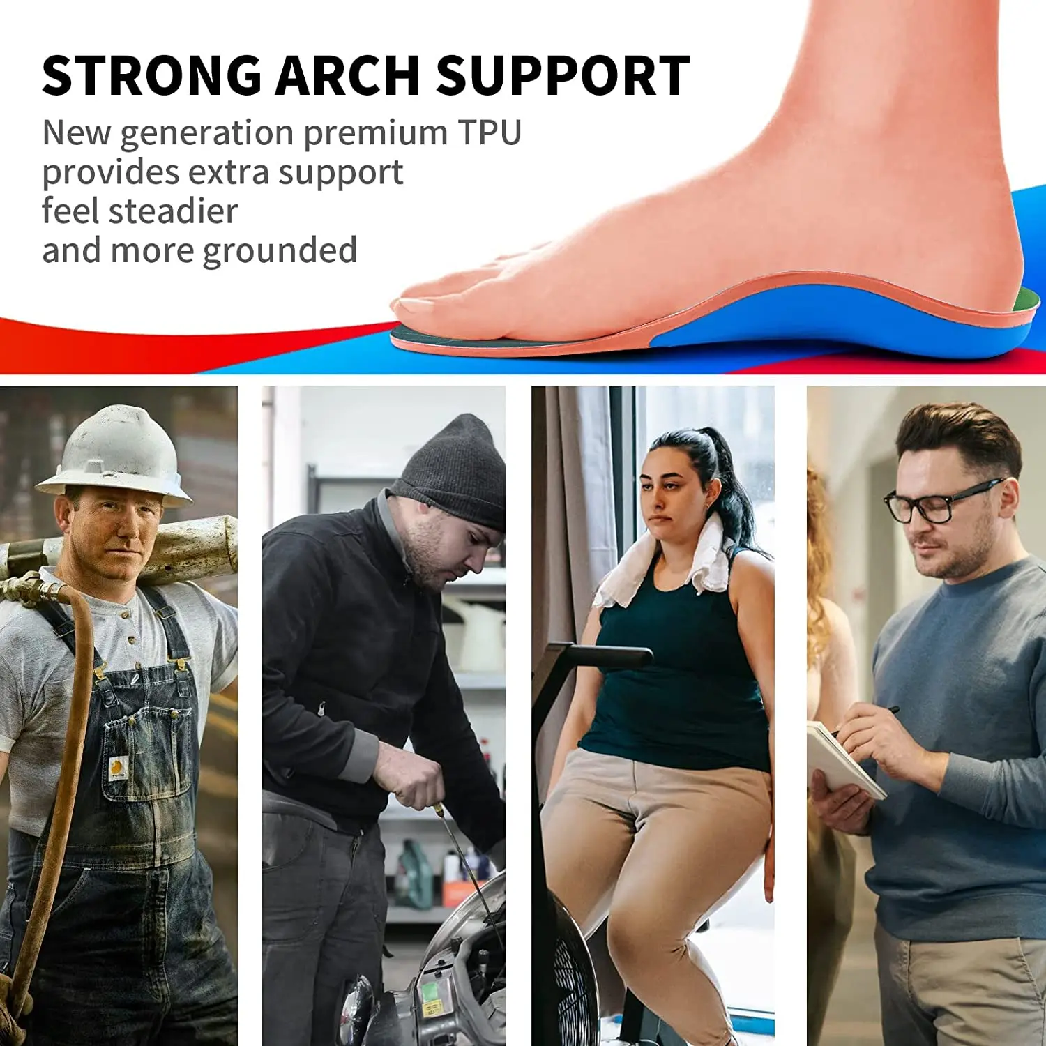 VALSOLE Plantar Fasciitis Insoles Arch Support Shoe Inserts Gel Running Insoles For Flat Feet-Orthotics High Arch Boot Insoles