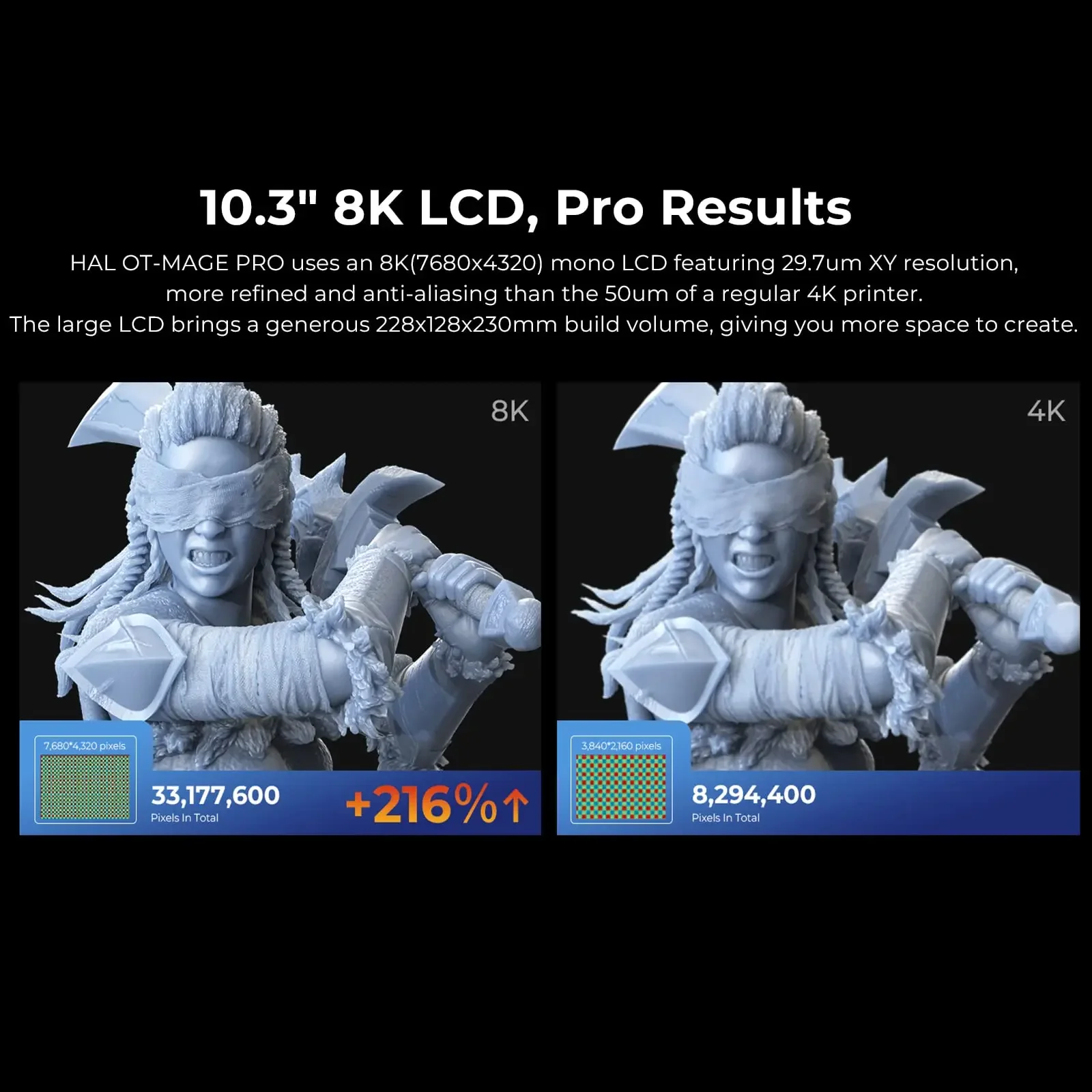 CREALITY HALOT-MAGE PRO /HALOT-MAGE 레진 3D 프린터 속도, 8K 10.3 인치 LCD 스크린, 고정밀 4.3 인치 터치 스크린, Z축 듀얼 레일