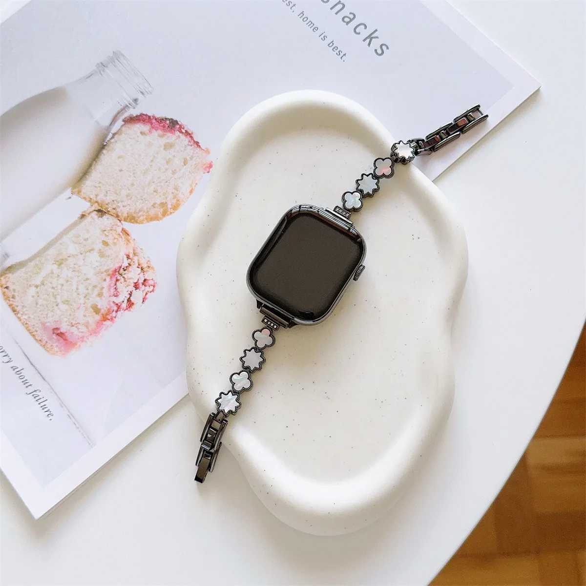 Stilren smartwatch metallarmband för apple watch_voghion.com