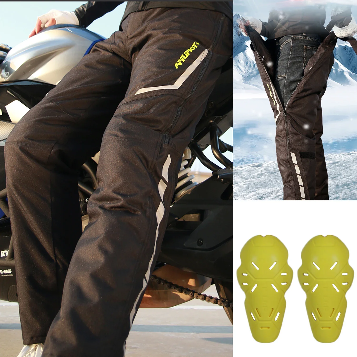 Pantalones de despegue rápido para hombre, pantalones de moto de liberación  rápida con protectores CE incorporados, pantalones impermeables cálidos,  pantalones de Motocross, Invierno - AliExpress