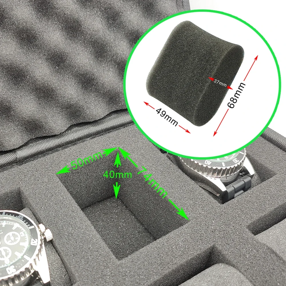 Shockproof Hard Shell Watch Organizer - Protective Canvas Storage Bag