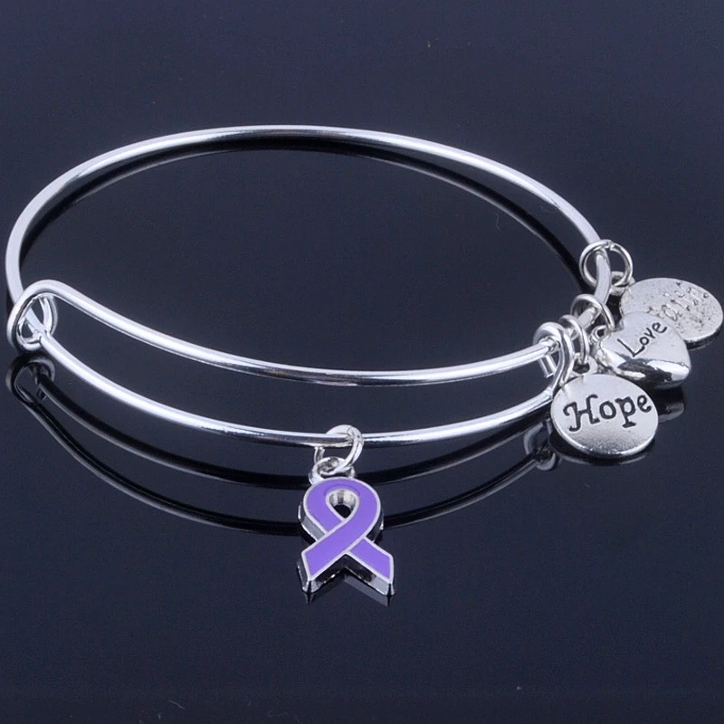 Care For Breast Cancer pink ribbon bangles Hope Love Faith charms bracelet adjustable bangles for Jewelry B008