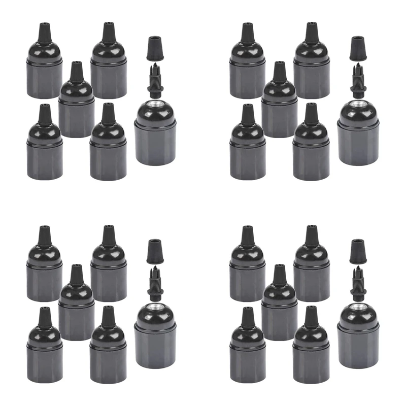 

Hot 24-Pack Bakelite Lamp Holder E26/ E27 Light Socket Vintage Bulb Socket ES Screw Lampholder For Ceiling/Pendent/Floor