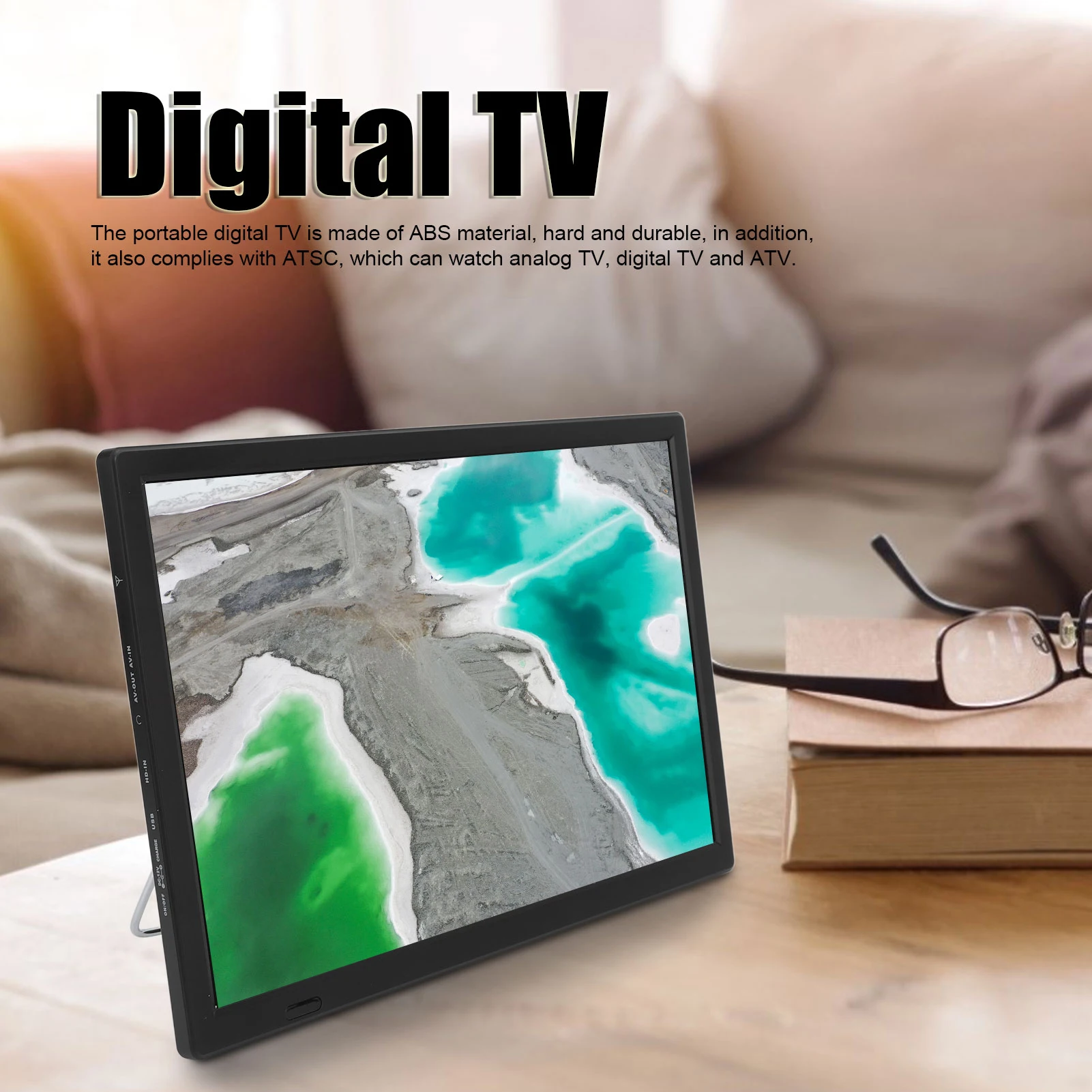 15.5 Inch Digital TV ATSC High Sensitivity Portable Digital Television US Plug 110‑220V