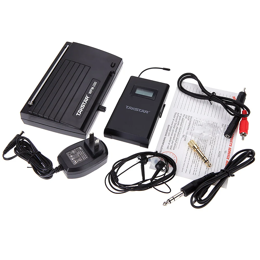 Takstar WPM-200 UHF Wireless Monitor System 50m Transmission Distance In-Ear Stereo Headphones Headset Transmitter