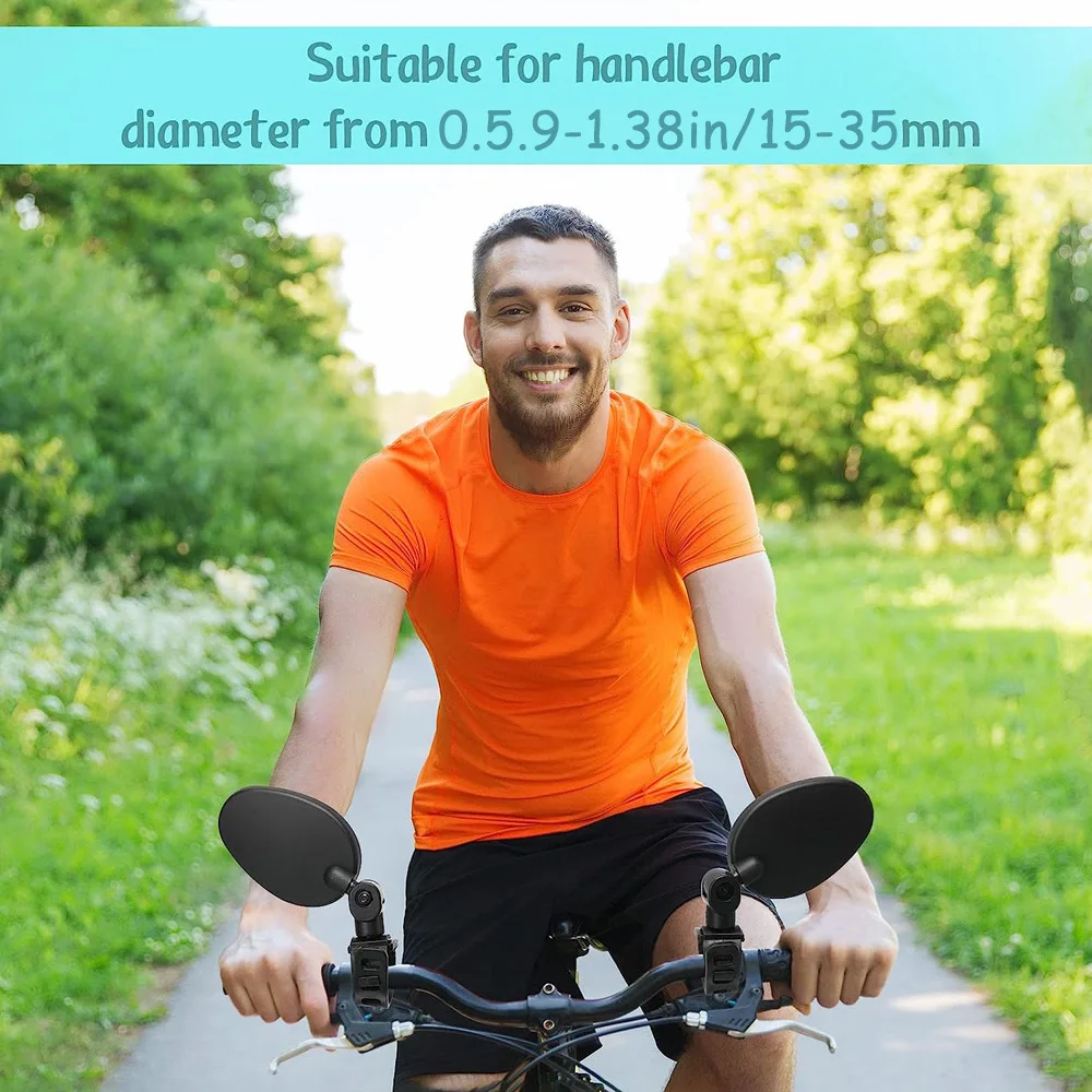 1/2 Stück Fahrrad-Rückspiegel 360° ° Verstellbarer, drehbarer Lenker-Konvexspiegel, sicherer Weitwinkel für Fahrrad, Radfahren, Outdoor-Sport – Detail 9