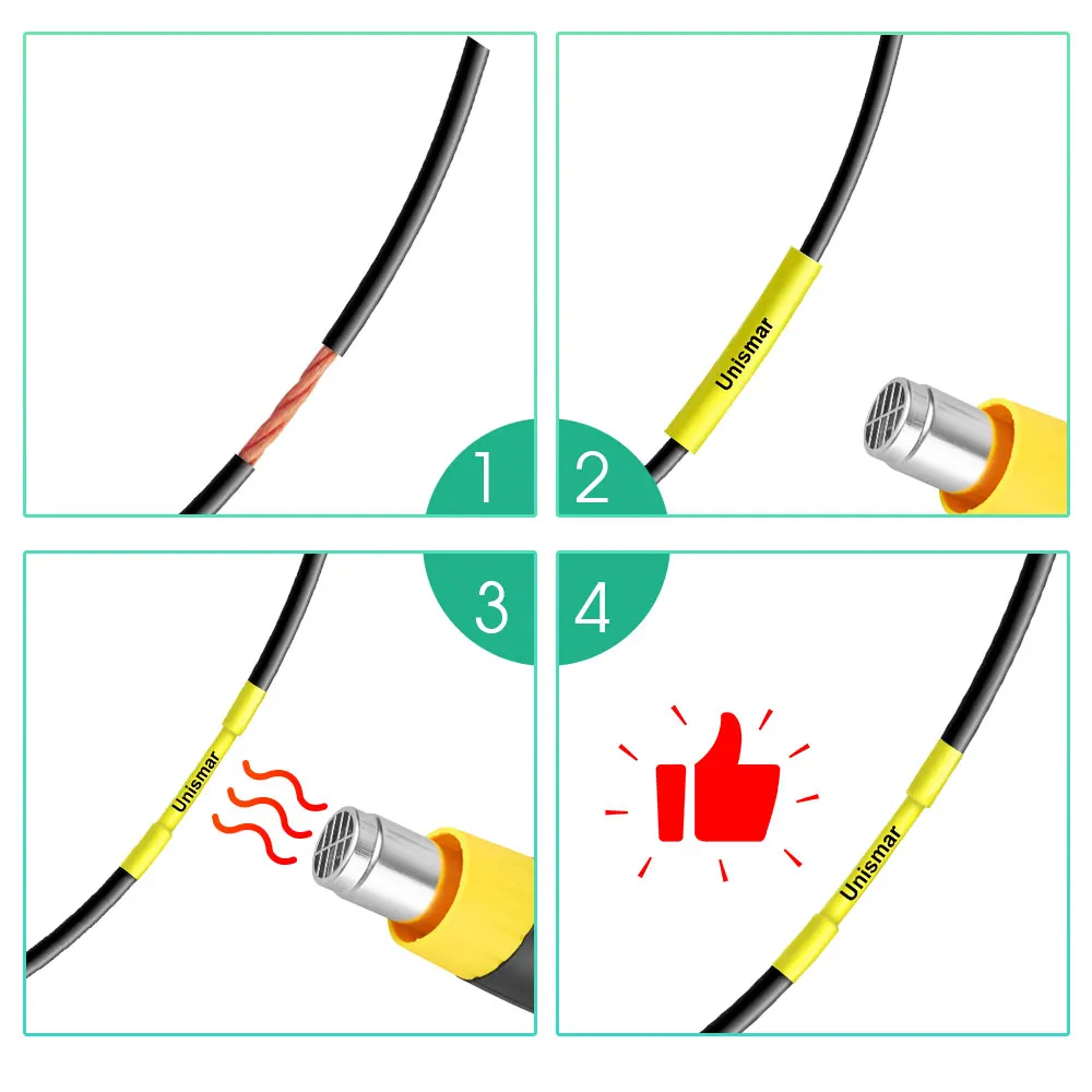 엡손 열 수축 튜브에 대 한 1pcs Φ3.5mm 레이블 테이프 SU3Y 엡 손 labelworks에 대 한 노란색 호환 LW-300 400 700 Labeller