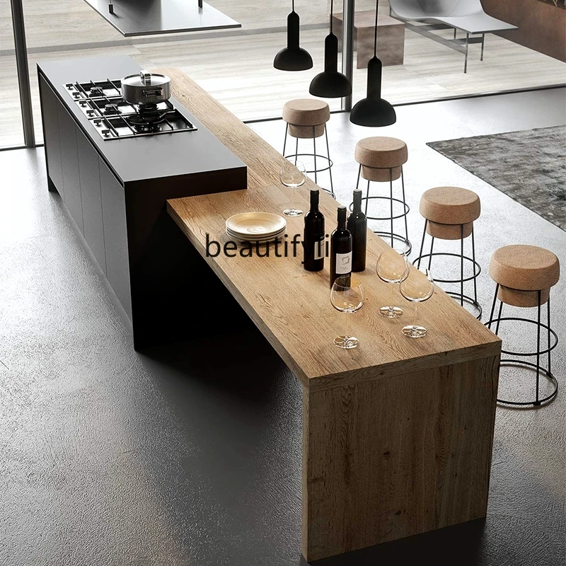 

Italian Minimalist Bar Counter Middle Island Table Home Console Multifunctional Table Island Taipei European Dining Table