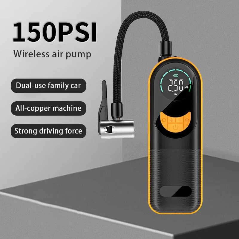 Smart Air Pump Portable LED Automatic Tire Inflator Compressor For Car Motorcycle Bicycle Digital Display with USB Charging