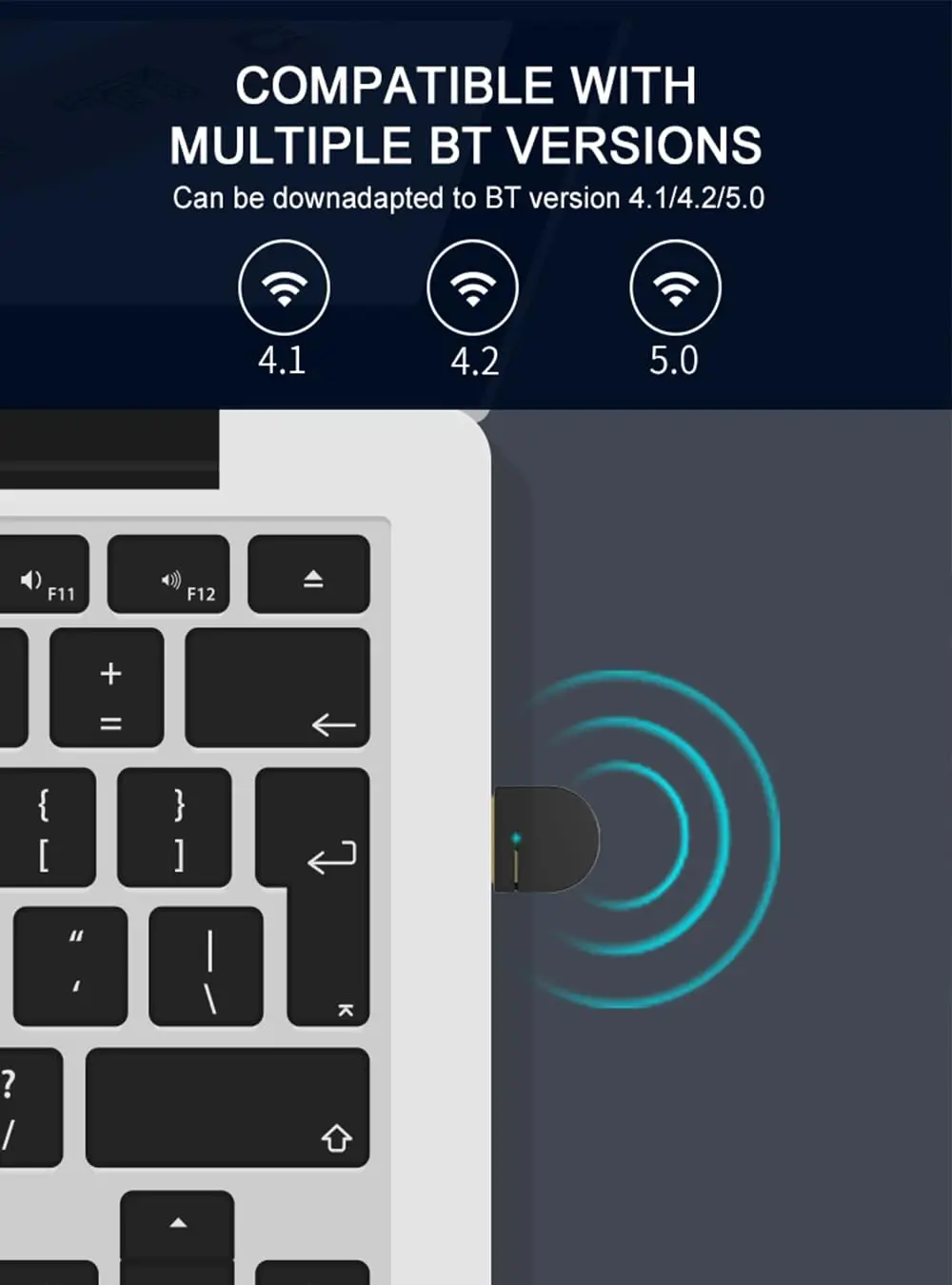 Bluetooth 5.3 Audio Adapter For PC Laptop Desktop Support Windows 11/10/8.1 Compatible with Mouse Keyboard Headphones