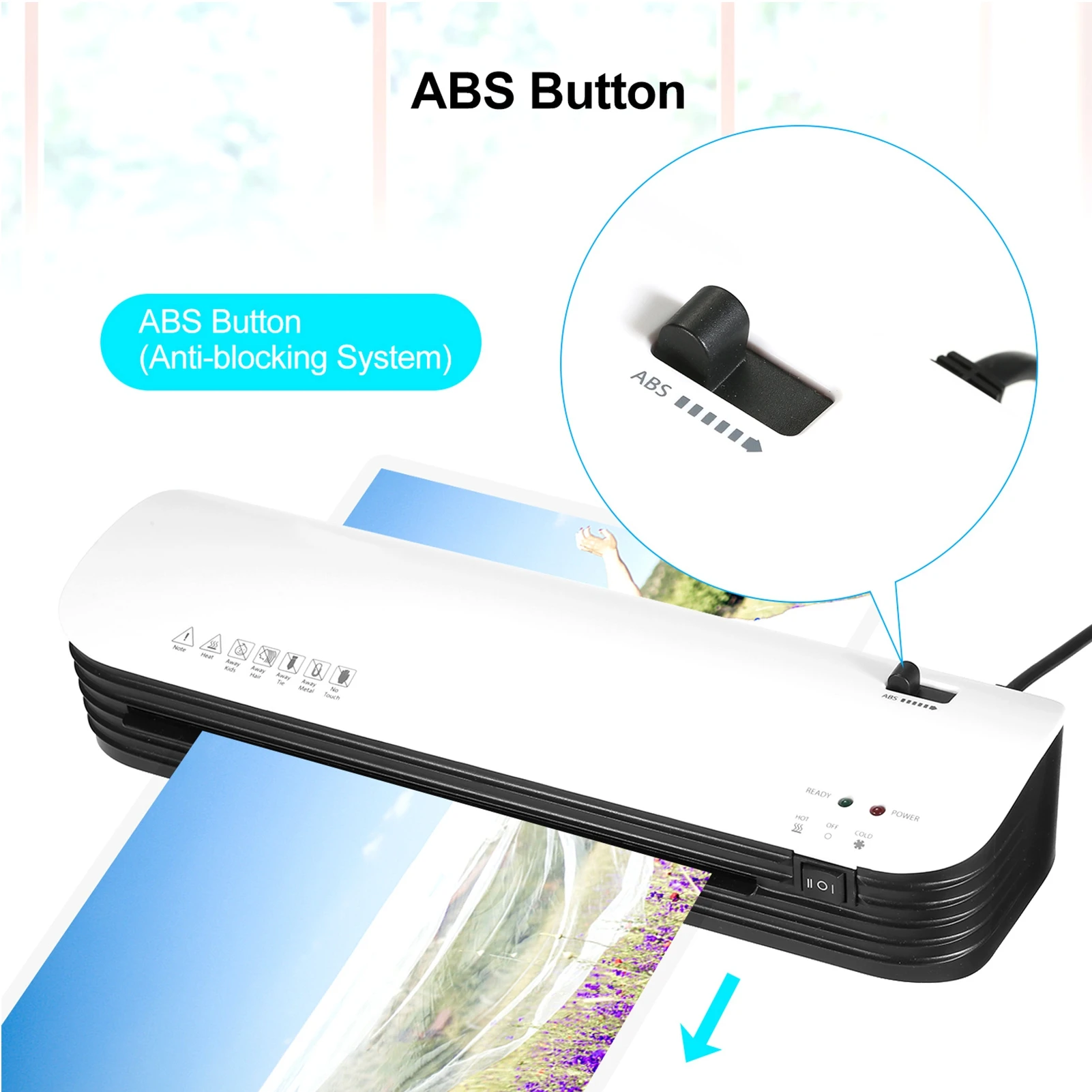 SL299 Laminator Machine Set A4 Size Hot and Cold Lamination 2 Roller System with 20 Laminating Pouches Paper Cutter Corner Round
