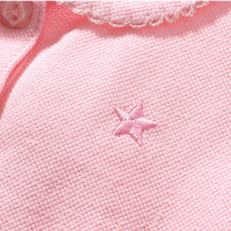 Girls Polo Shirts New Summer Girls Shorts Sleeve Shirts Solid Pink Children's t-shirts for Girls Clothes