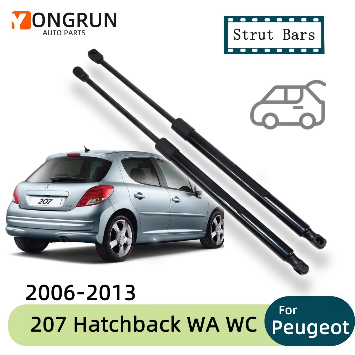Boot Gas Struts Rear Trunk Gas Spring Shock Lift Strut Bar Pressure Rod For Peugeot 207 Hatchback WA WC 2006-2013 OE 96597894