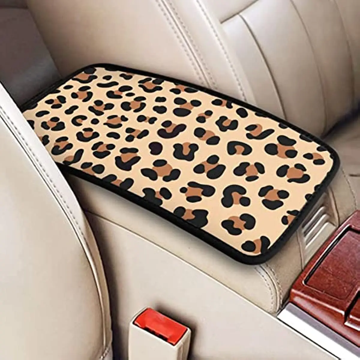

Print Car Center Console Cover for Women Yellow Waterproof Auto Armrest Pad Soft Non-Slip Universal SUV Truck