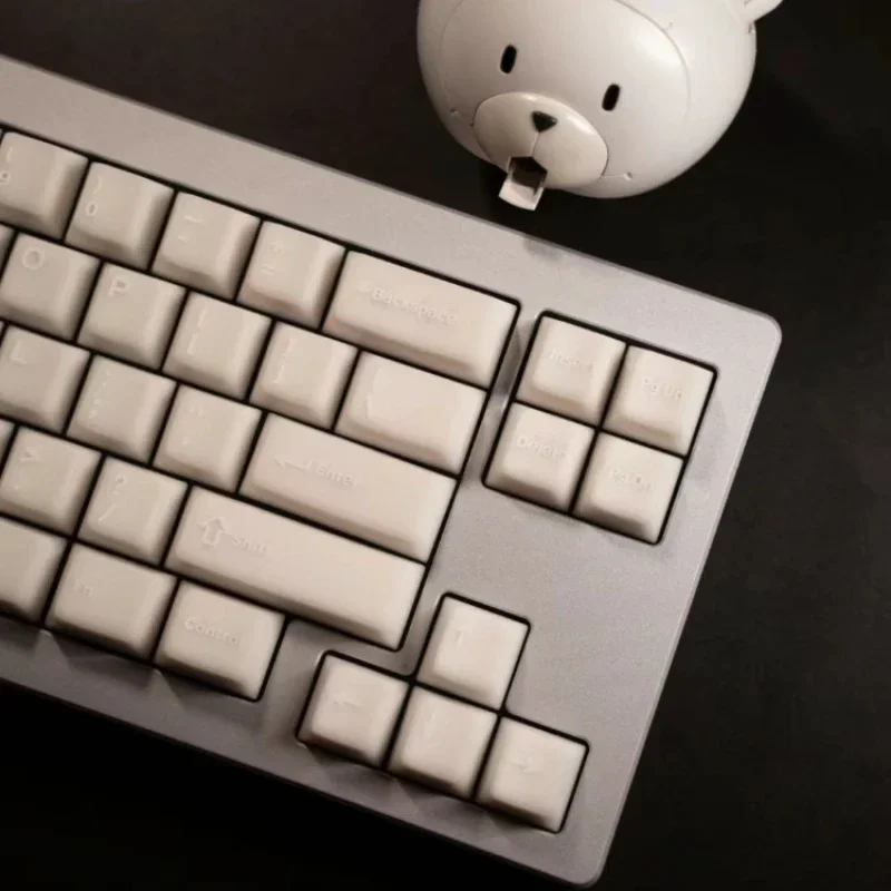 Echome-conjunto de Tema de Mármore Branco Pbt Sublimação de Corante Tampa do Teclado Translúcido Perfil Cereja para Teclado Mecânico - Imagem 3