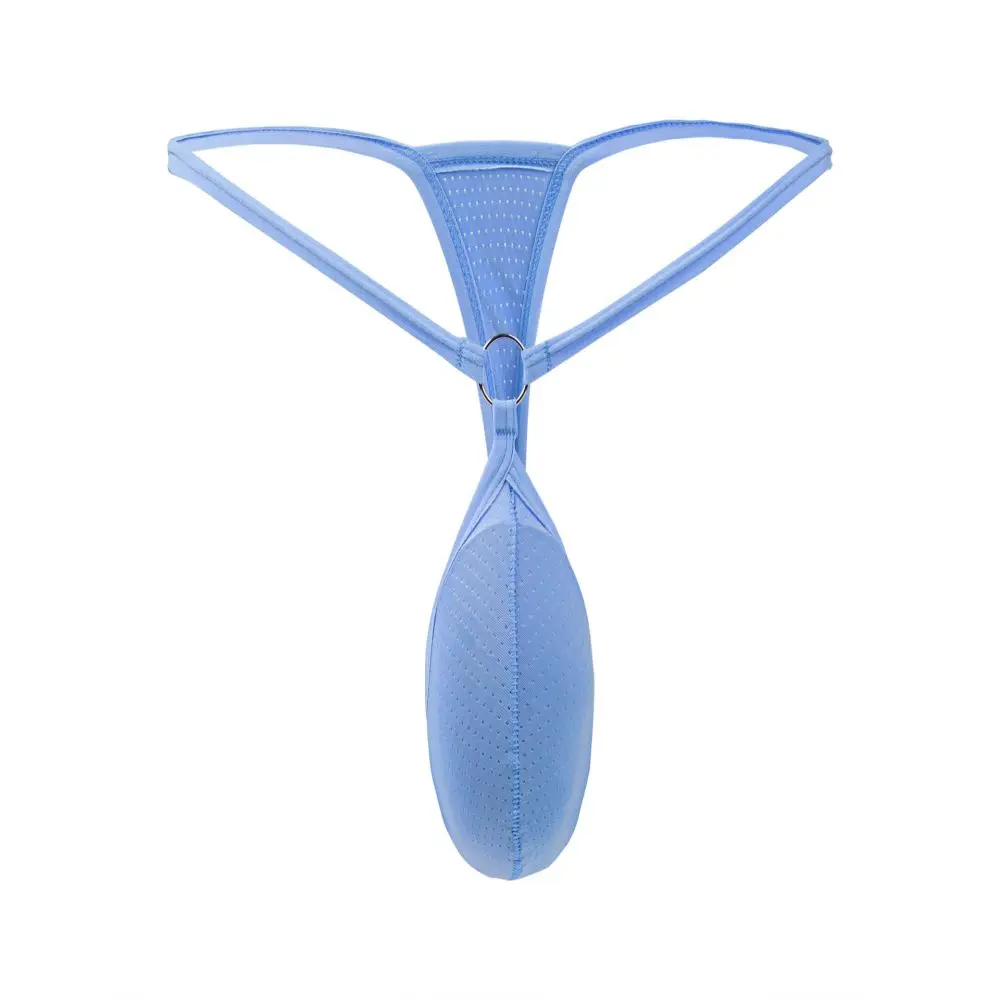 

Breathable Mens Low Waisted G-String Thong Lingerie Underwear Panties Solid Color T-Pants U Convex Thong Briefs Underpants