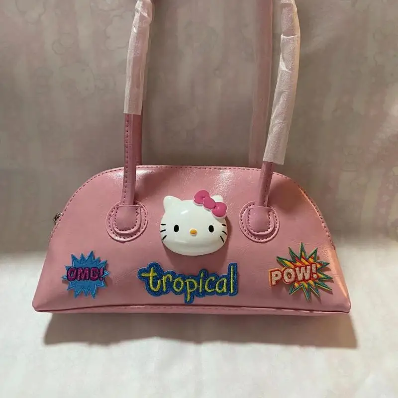 

Хелло Китти Y2K Sanrio аниме мультфильм тоут Миллениум горячая девушка одно плечо ручной работы панк Хэллоуин подарок на день рождения