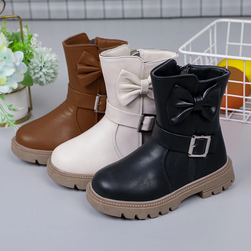 Girls Soft Non Slip Round Toe Boots