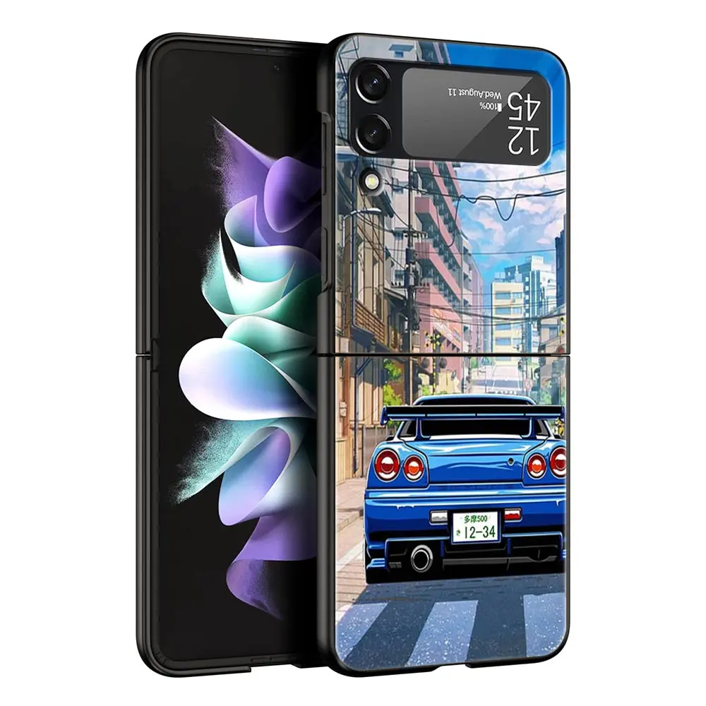 JDM Tokyo Drift Sports Car Black Folding Phone Case