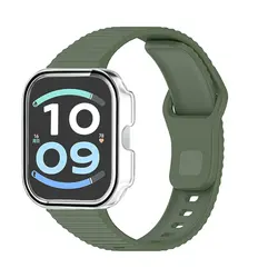 Cover in Vetro Temperato Trasparente e Cinturino in Silicone con Custodia Protettiva per Orologio Intelligente