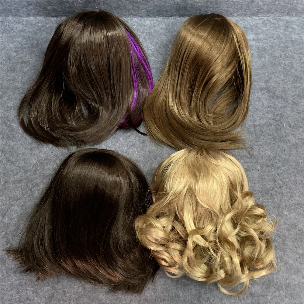 Replace Wig for 18 American Luciana Joss Girl Brown Blond Curly Hair  Replacement Part Dolls Accessories Toy Xmas Gift