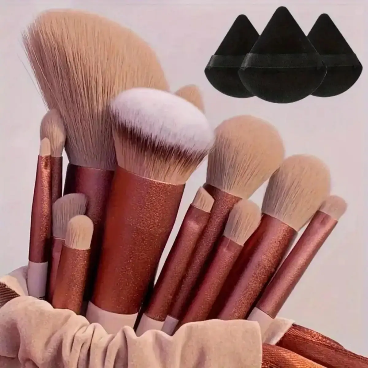 Makeup Brush Set 13pcs Premium Synthetic Nylon Bristle Soft Gentle Cruelty-Free for Foundation Blush Powder