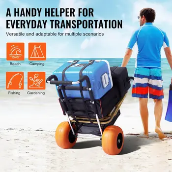 Folding Beach Dolly with Big Wheels,165LBS Loading Capacity 1