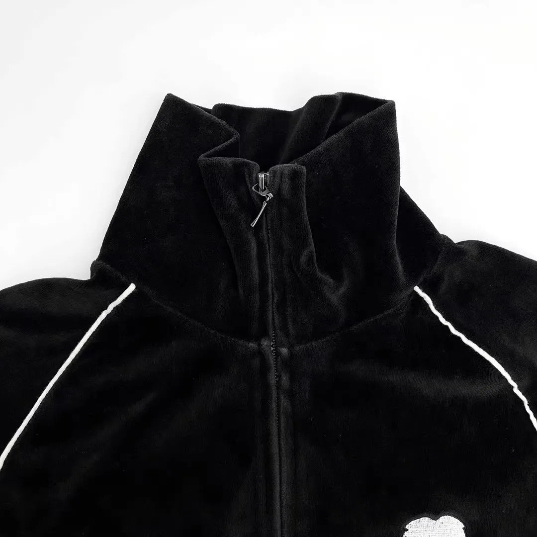 2024 Number Nine Skeleton Velvet Embroidered Zipper Jacket Loose cardigan Jacket WY1107 4