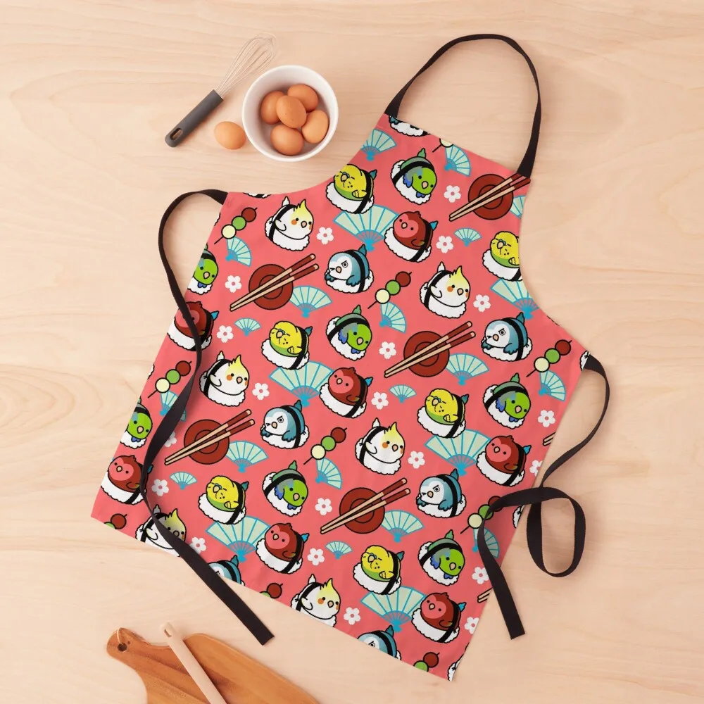 

Sushi Time with Cody the Lovebird & Friends Apron beauty master Barista Kitchen accessories Women's Home Clothes Apron