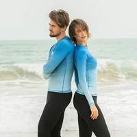 Nu-June Surfing Swimwear Rash Guard Women Long Sleeve Custom Printed Swimsuit Mens Rashguard Two-Pieces Surf Shirt For Swimming 3