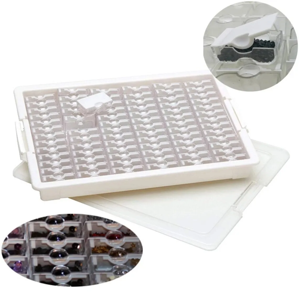 42/64/78PCS Diamond Painting Storage Box Accessories 5d DIY Diamond Embroidery Mosaic Tool Cross Stitch Kits Container Organizer