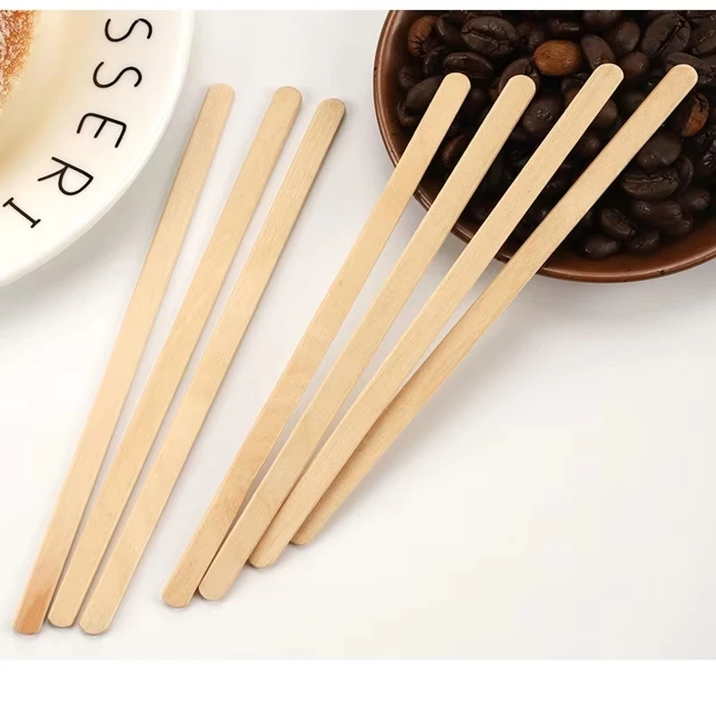 Natural Wooden Tea Coffee Stirrers, Disposable Stir Sticks, Kitchen Bar Supplies, Cafe Supplies, 100 PCs/Lot