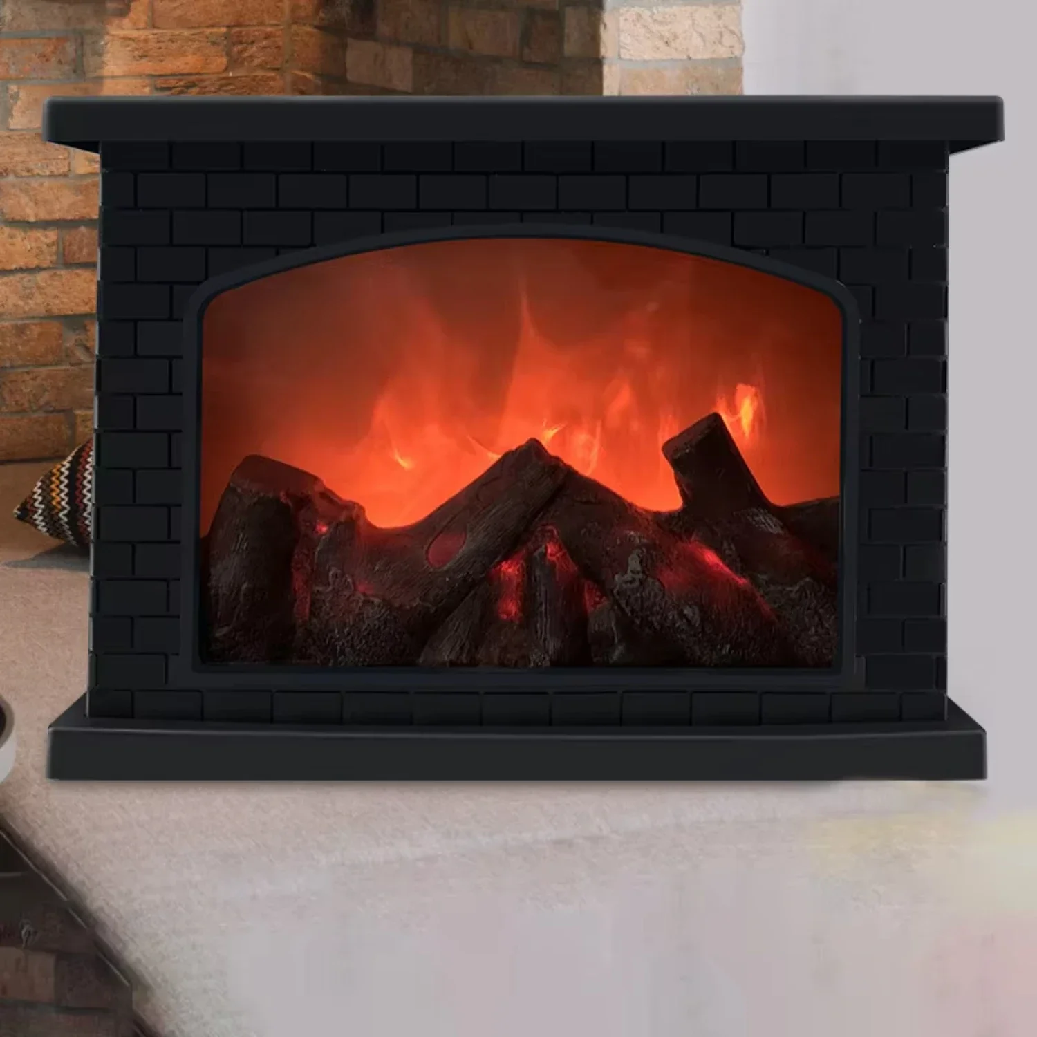 LED Flame Fireplace Decorative Wind Lamp Indoor Intelligent Touch Switch Battery Powered Fireplace Lanterns