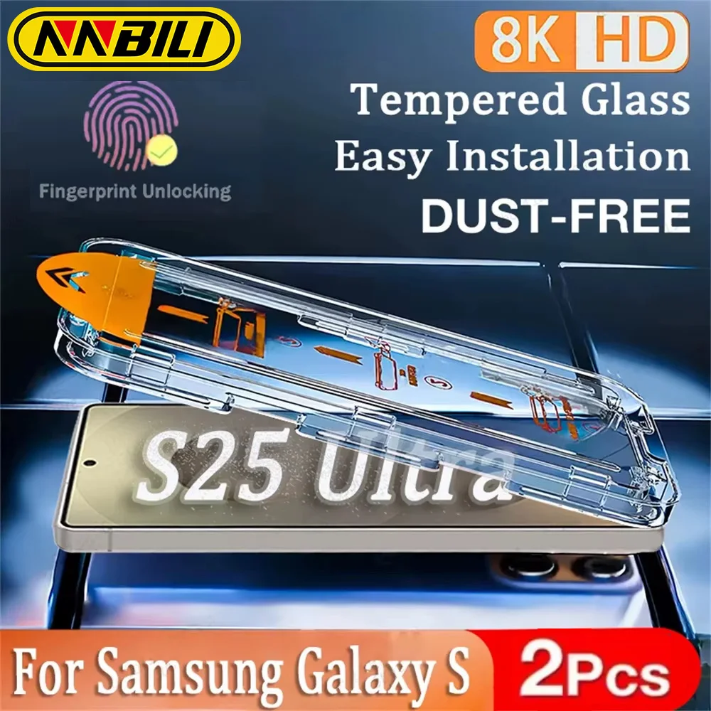 Screen Protector 2Pcs For Samsung Galaxy S25 S24 Ultra S23 S22 S21 Plus A16 A55 A56 A25 A15 A35 A34 A54 5G Tempered Glass