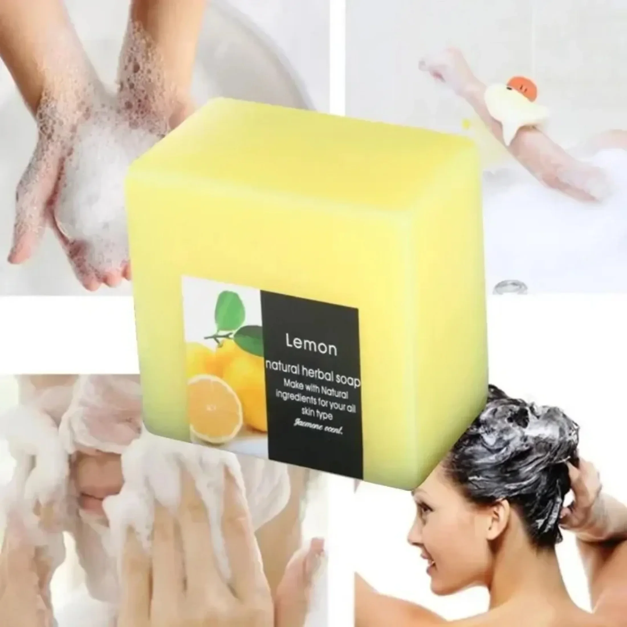 100g Natural Lemon Soap Face Cleanser Oil Control Deep Care Shower Skin Cleaning Soap Whitening Body Moisturizing
