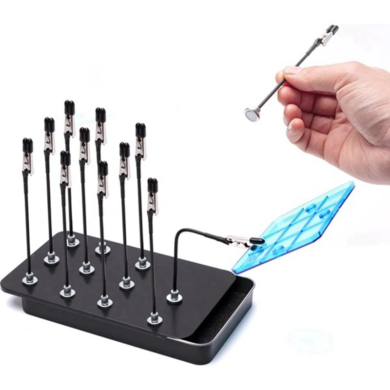 

Model Painting Stand Base Holder And 12PCS Magnetic Bendable Alligator Clip Sticks Set Modeling Tools For Airbrush