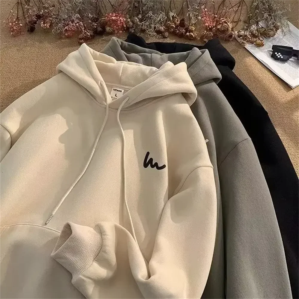 American Style Hooded Sweatshirt Trendy Oversize Loose-fit Top For Women Leisure Simple Tracksuit Sporty Comfortable Sportwear 1