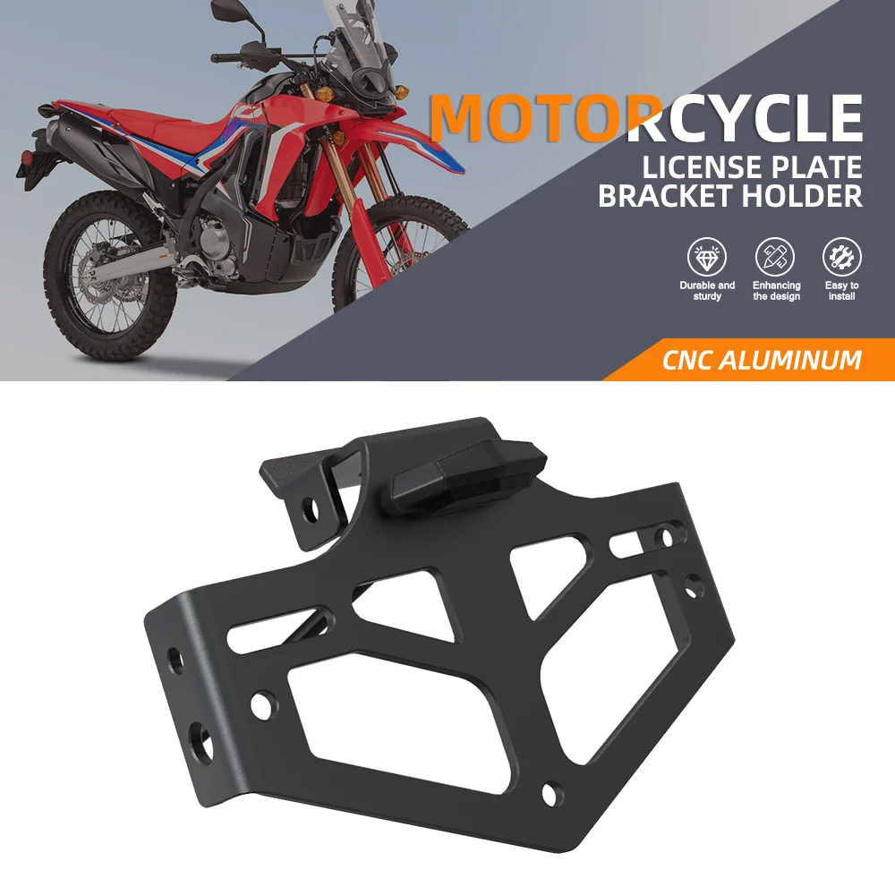 

NEW With Lamp License Plate Bracket Holder FOR HONDA CRF300L ABS CRF 300L RALLY CRF300 CRF 300 LS Motorcycle 2021 2022 2023 2024