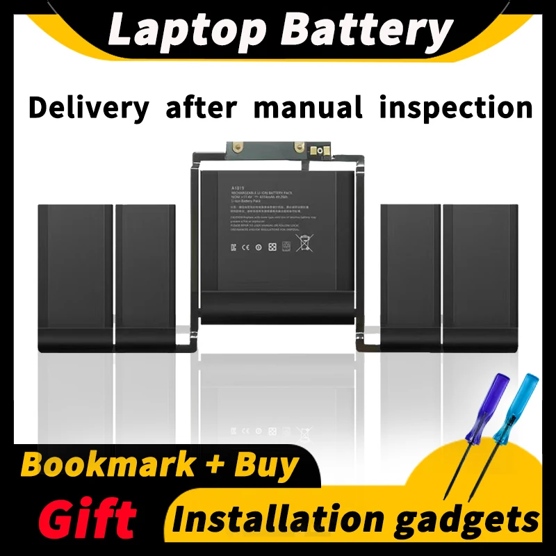 Per Apple Macbook Pro 13 Pollici A1706 2016/2017 Mlh12Ll/A Mpxv2Ll/A A1819 Batteria Per Laptop 11.4V