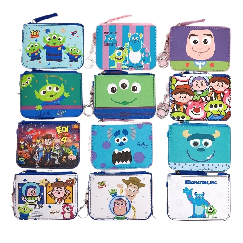 Disney Bags Toy Story Coin Pueses Buzz Card Holder Keychains Ring Alien Cute Wallet Zipper Clutch Bag