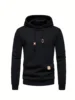 Waffle Pattern Hoodie, Cool Hoodies For Men, Men's Casual Solid Pullover Hooded Sweatshirt Streetwear For Winter Fall, As Gifts 1