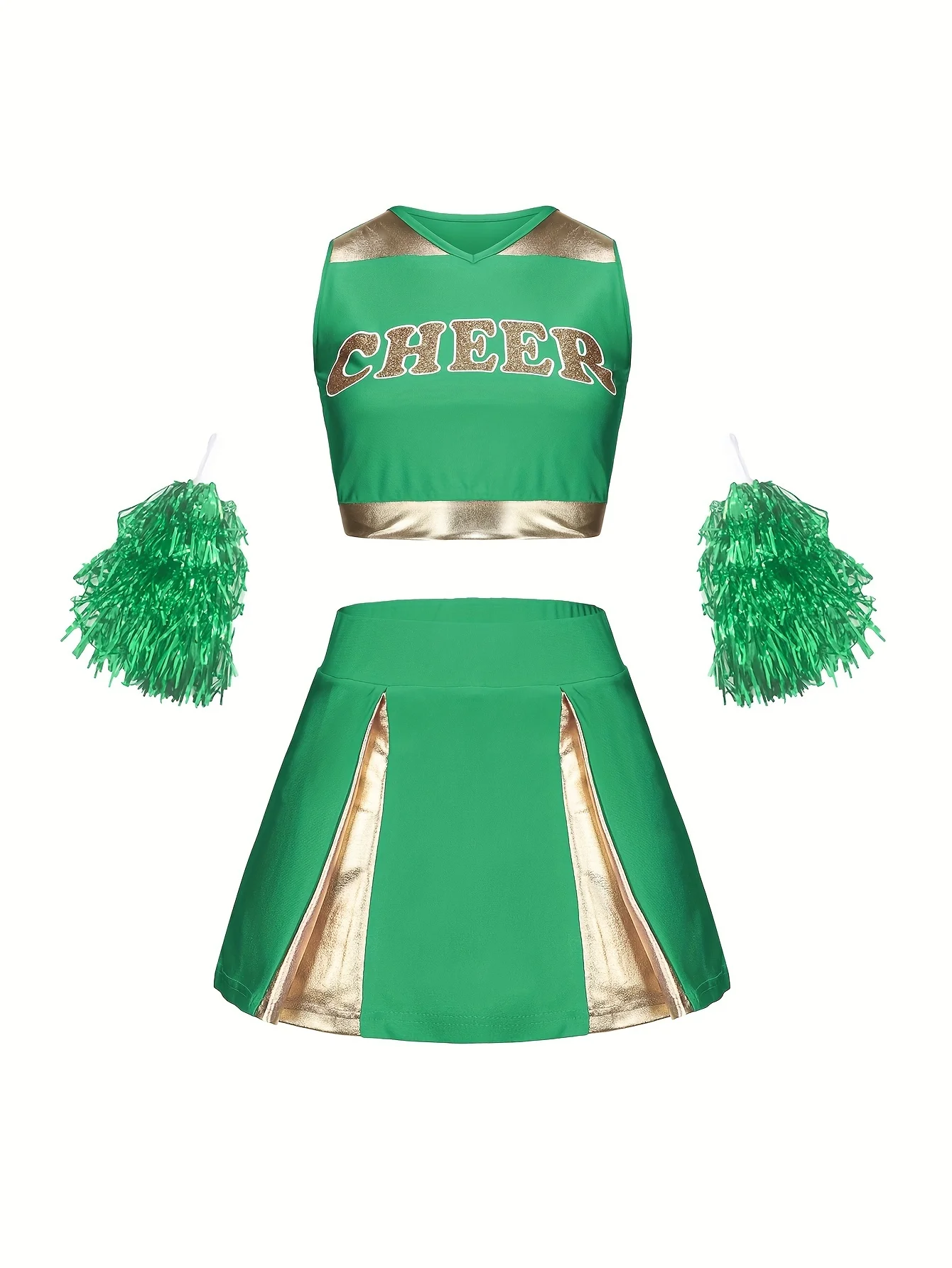 Cheerleading suit children girls cute performance clothes holiday party sportswear multi-color optional send pom poms