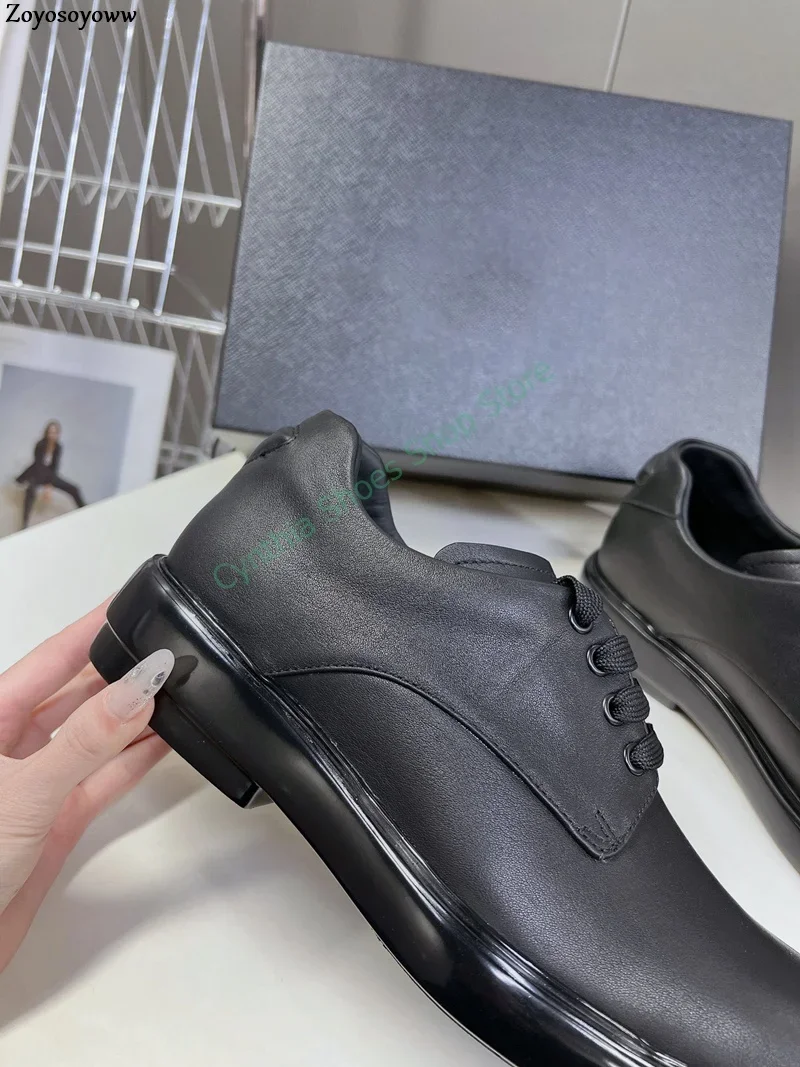 

Классические черные кожаные женские классические деловые туфли в британском стиле на шнуровке с квадратным носком женские повседневные туфли без шнуровки