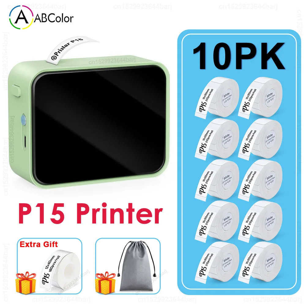 Impressora de Etiquetas Térmica sem Fio Bluetooth P15 Mini Portátil Etiqueta Adesiva Maker Impressão Rápida Similar Como Marklife P15 P12 L12