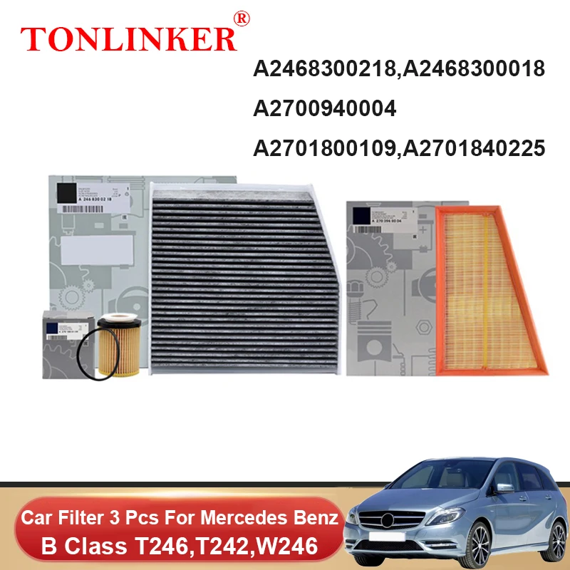 

TONLINKER Cabin Air Filter Oil Filter For Mercedes Benz B Class W246 T246 B160 B180 B200 B220 CDI B250 B160d B180d B200d B220d