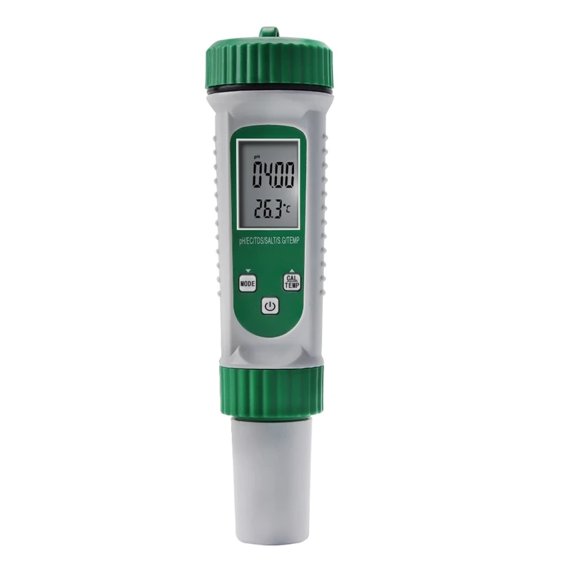

Water Quality Tester Accurate & Reliable 6 in 1 PH/EC/TDS/SALT/S.G/Temp Meter