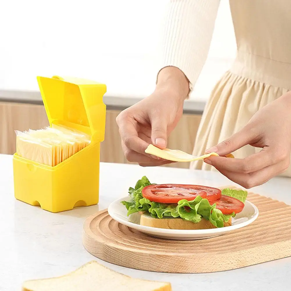 Cheese Slice Storage Box Crisper Refrigerator Storage Rack Clamshell Cheese Container Kitchen Gadgets Supplies