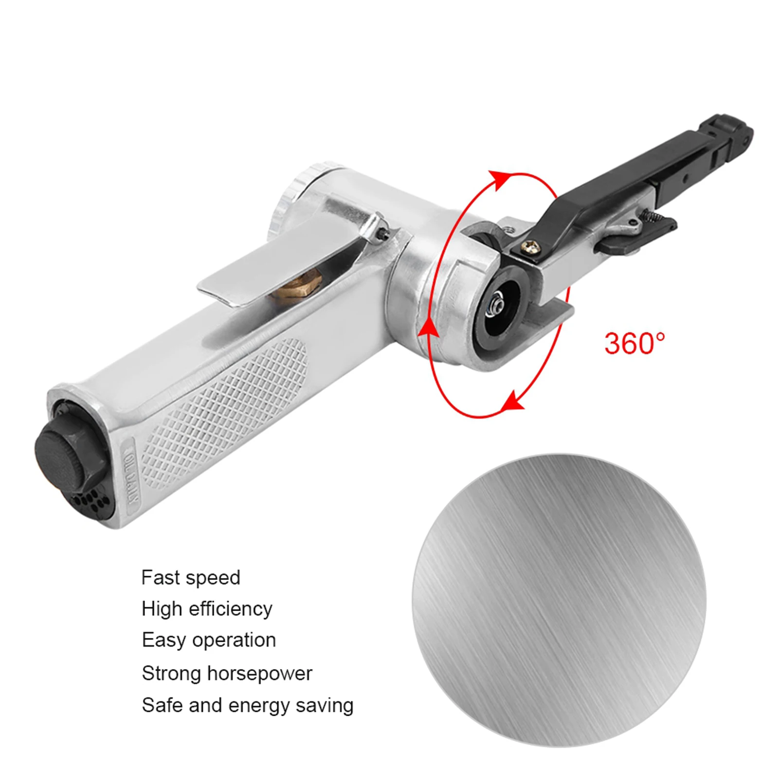 10mm Pneumatic Belt Sander Air Grinding Polishing Machine for Furniture Wood Glass Metal 3/8in Air Polisher Pneumatic Grinder 4