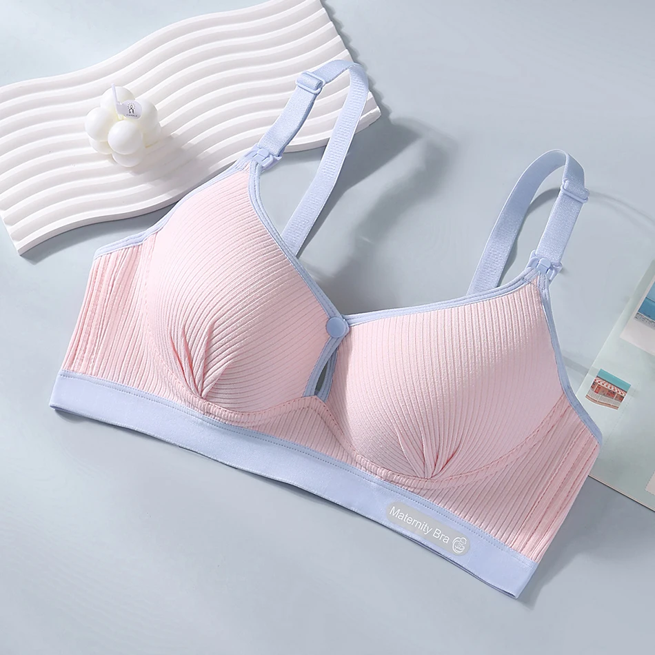 Maternity Nursing Bra No Underwire Front Open Gathered Support Cups Bralette Soft Comfort for Pregnant Women Underwear Clothing 3