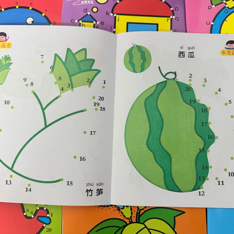 Libro di Disegno e Colorazione Passo dopo Passo per Bambini 2-6 Anni, Set da 8 Pezzi, Quaderno di Pittura per Educazione Precoce Prescolare - immagine 4